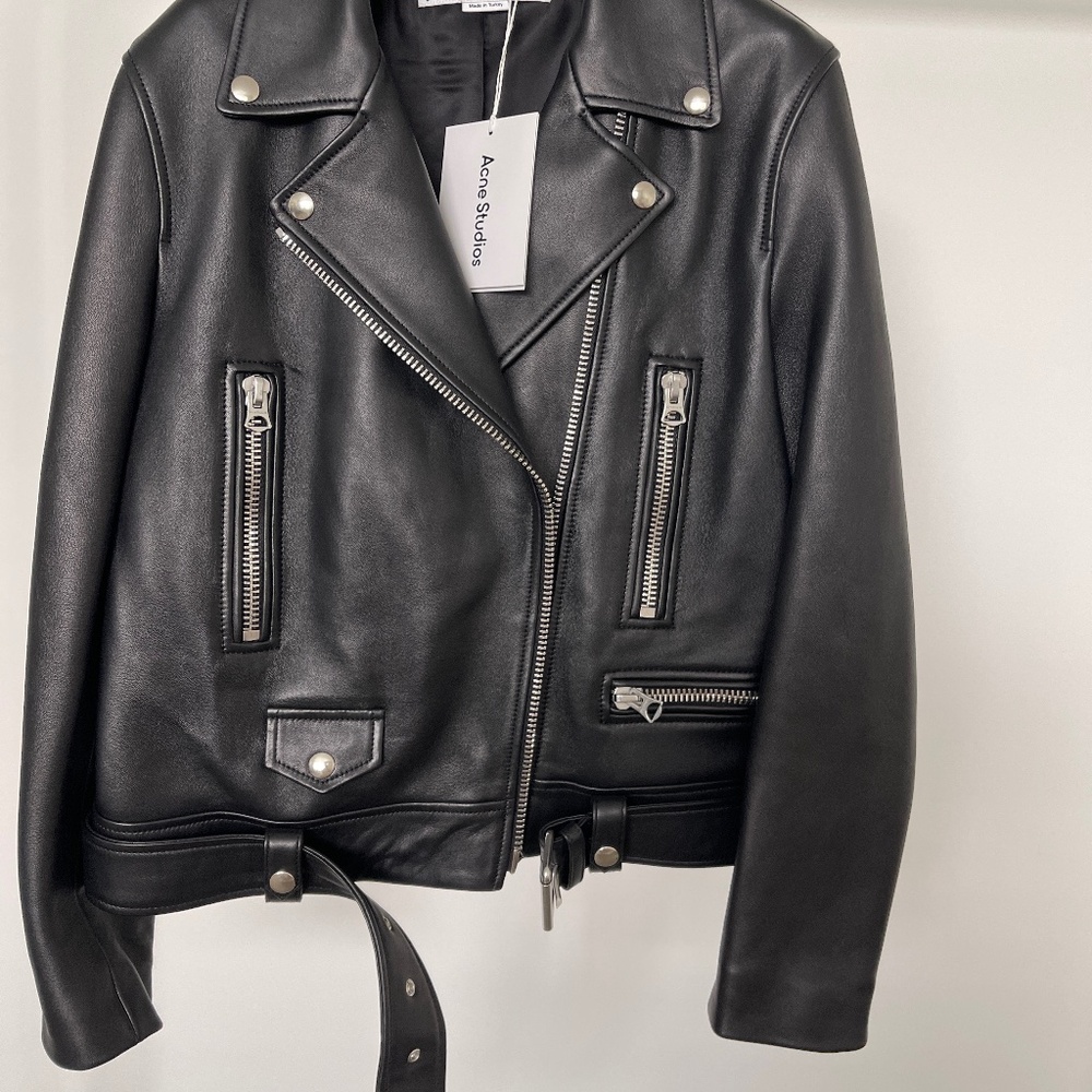 Acne Studios Belted Leather Biker Jacket